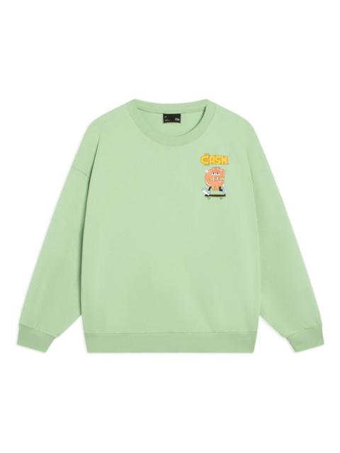 Li-Ning Skateboarding Cartoon Graphic Sweatshirt 'Light Green' AWDT163-4