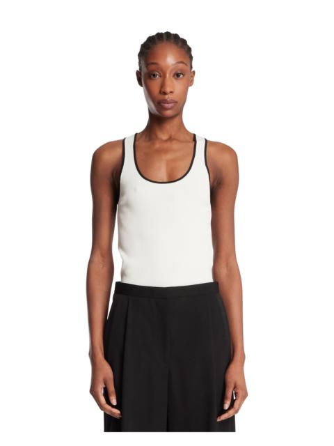 White-Detail Ribbed Top