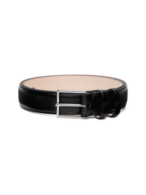 Black Leather Double Keeper Classic Suit Belt