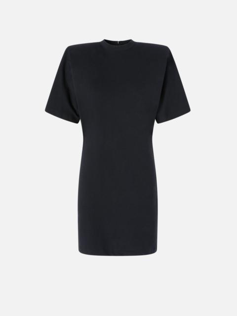 MINI DRESS WITH PADDED SHOULDERS AND BELT