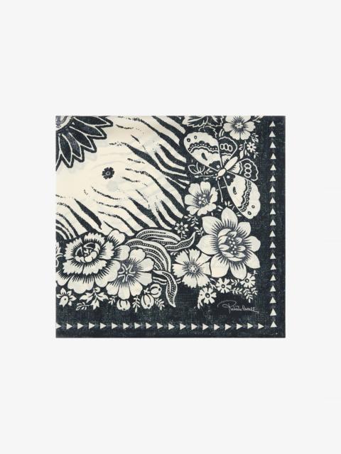 Scarf with Zebra Pattern and Mirror Snake Monogram