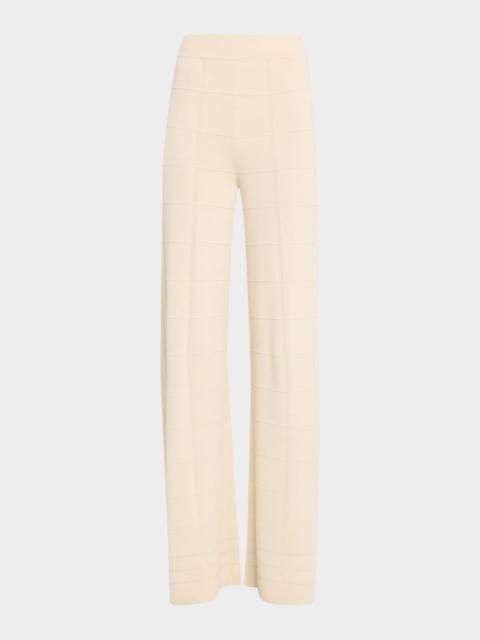 Straight-Leg Viscose Knit Trousers