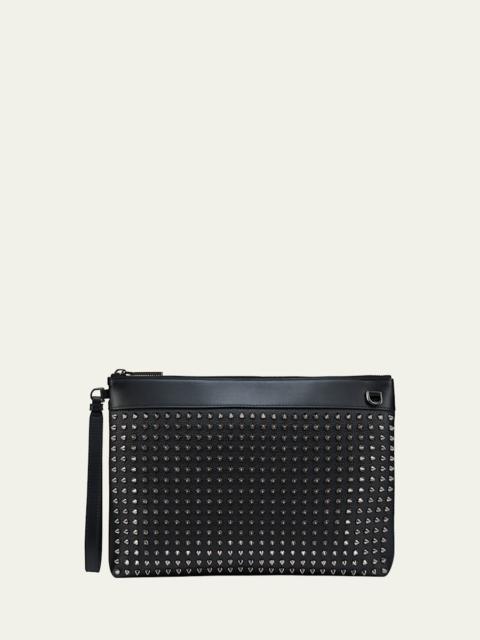 Men's Funky Suede & Leather Spike Wrist Pouch