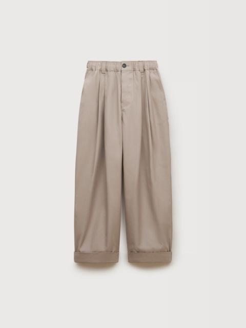 GRAY CANVAS PANTS WITH PLEATS