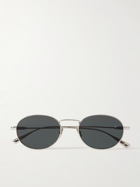 Round-frame Gold-tone Sunglasses