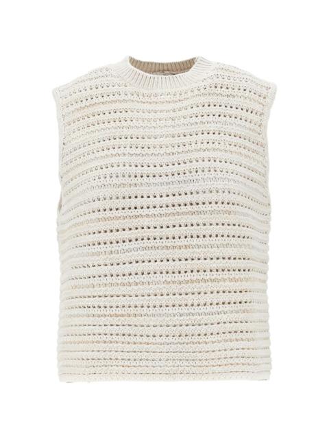 pointelle-knit top