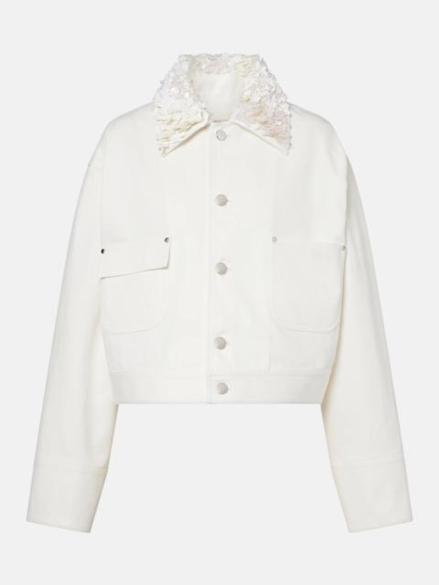 Sequined cotton drill jacket