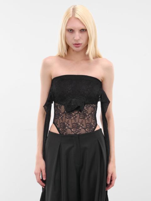 Black Lace Deconstructed Sleeve Bodysuit