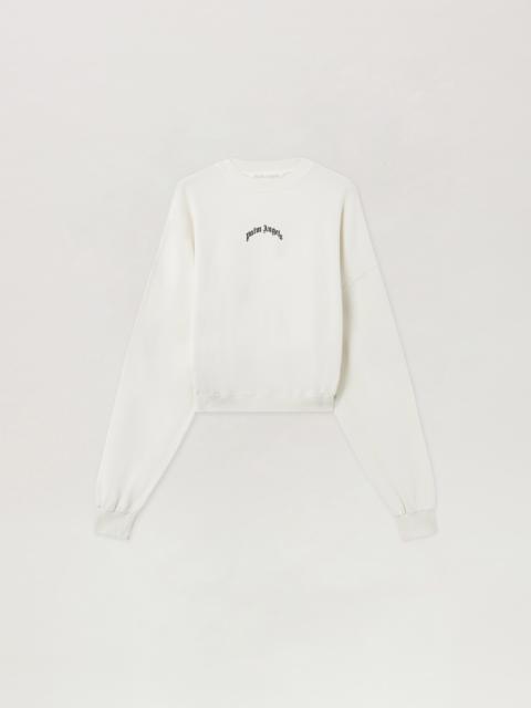 Curved Logo Loose Crop Sweatshirt