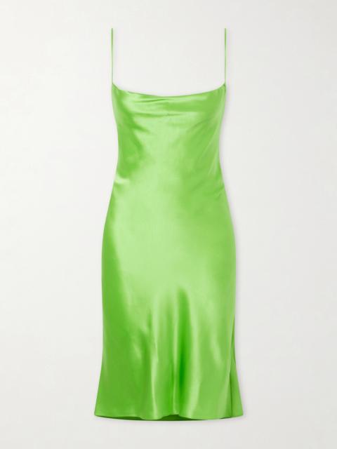 Draped Silk-satin Mini Dress