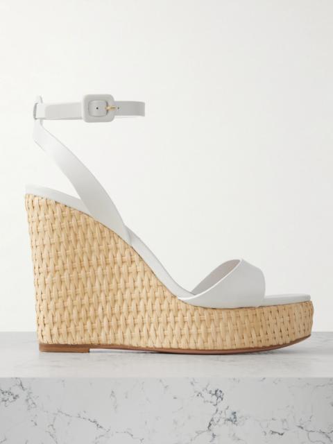 Sunseeker 110 leather wedges platform sandals White