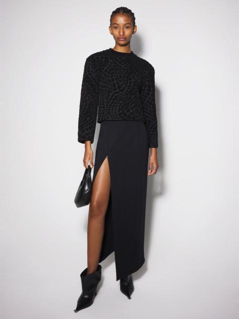 black pierced pencil skirt