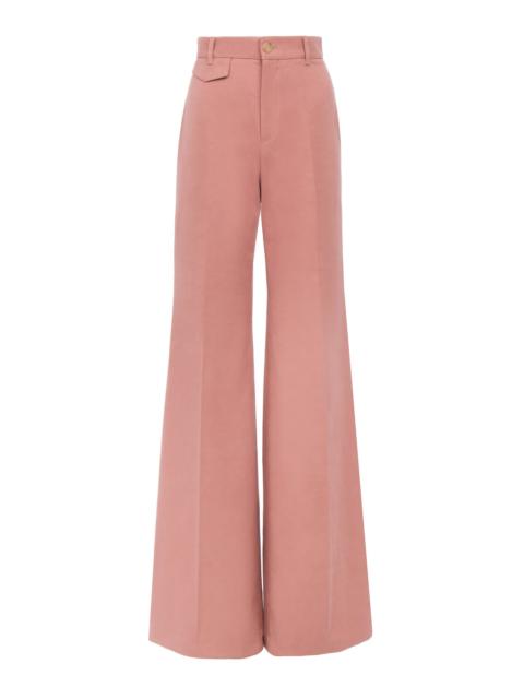 HIGH-RISE FLARED PANTS IN COTTON CANVAS