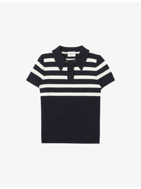 Striped Slim-Fit Stretch-Knit Polo Shirt