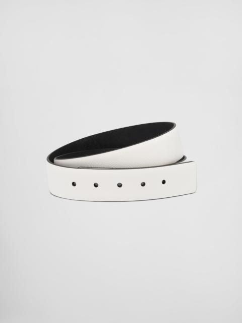Reversible Saffiano leather belt strap