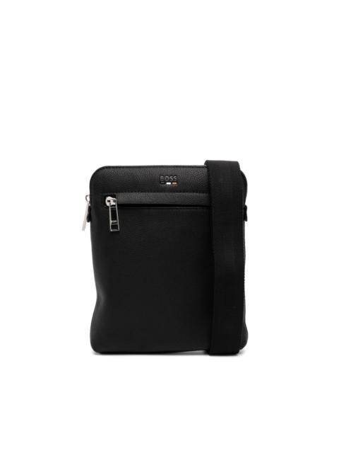 logo-debossed messenger bag