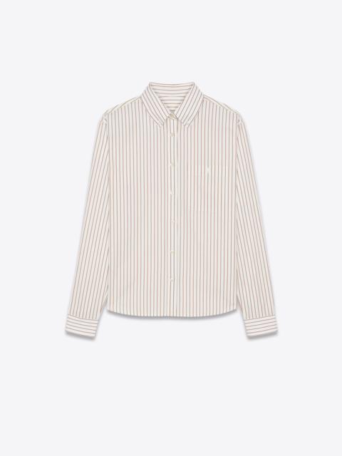 monogram shirt in striped cotton poplin
