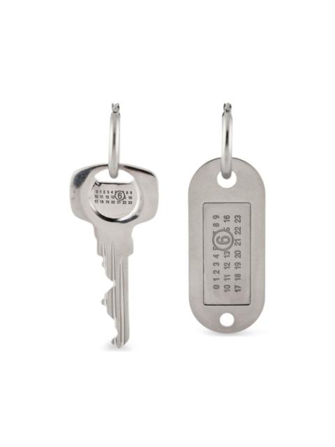 asymmetrical key earrings