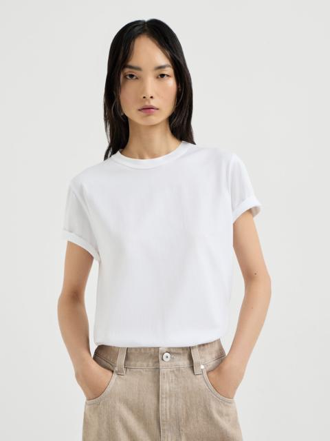 Cotton jersey T-shirt with monili