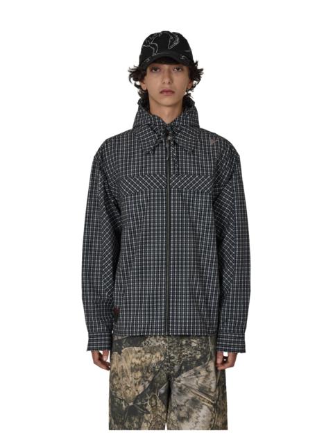 Aair Floweave Printed Check Long Sleeve Hooded Shirt