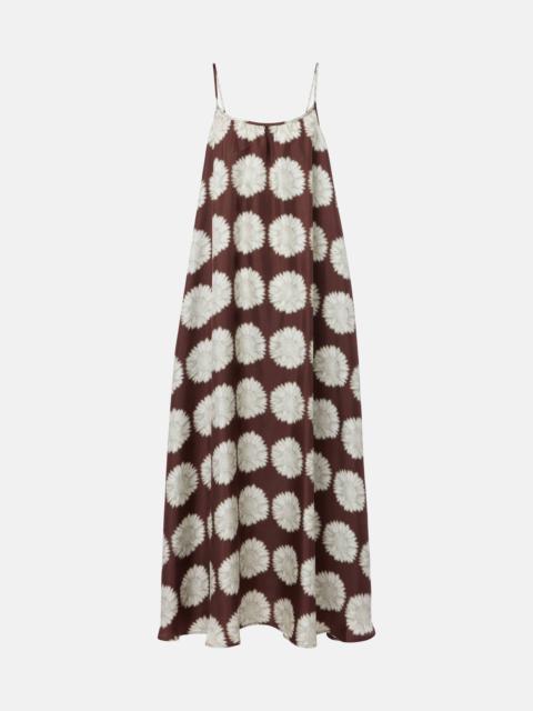 Napoli floral silk twill maxi dress