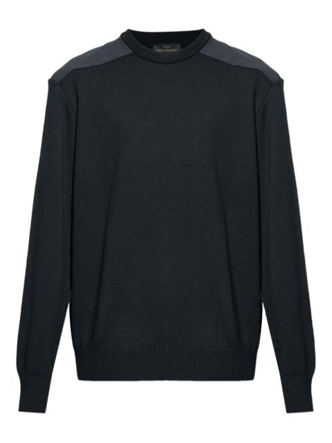 wool shoulder-patch sweater