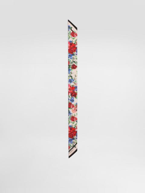 Floral-print twill headscarf (6x100)