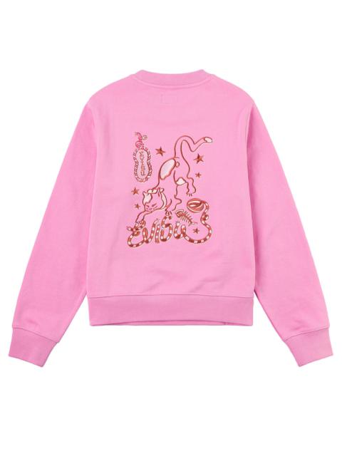 Cat and Logo Embroidery Regular Fit Sweatshirt