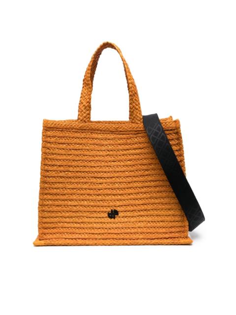 JP raffia tote bag