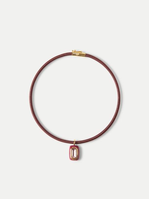 BURGUNDY CORD PENDANT NECKLACE