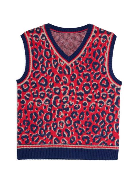 x Adidas animal-print V-neck vest