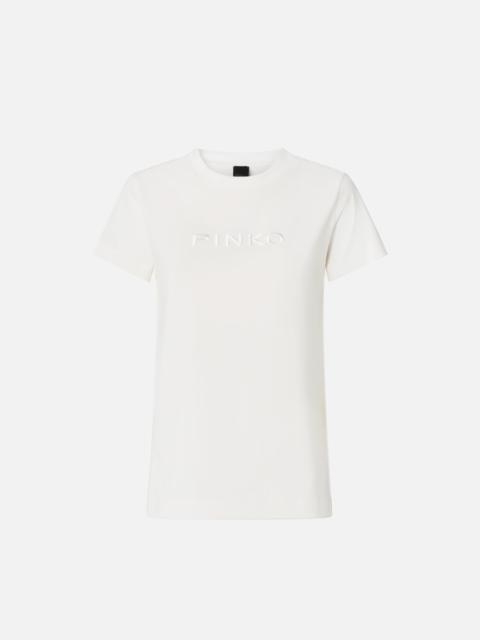 T-SHIRT WITH PINKO LOGO EMBROIDERY