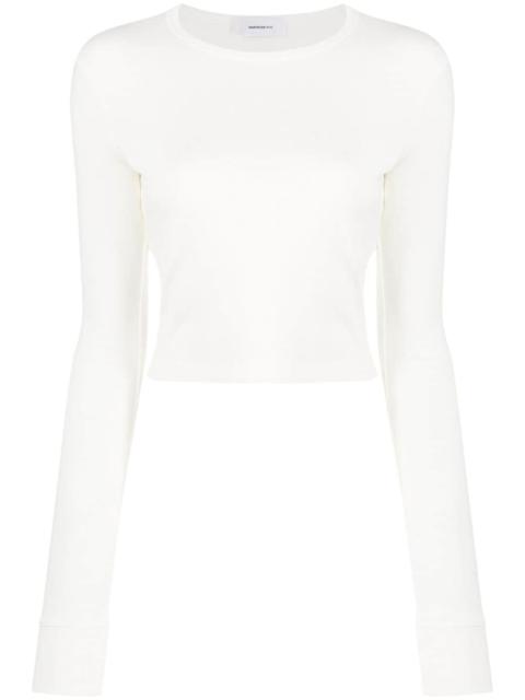 x Hailey Bieber HB ribbed-knit cropped T-shirt