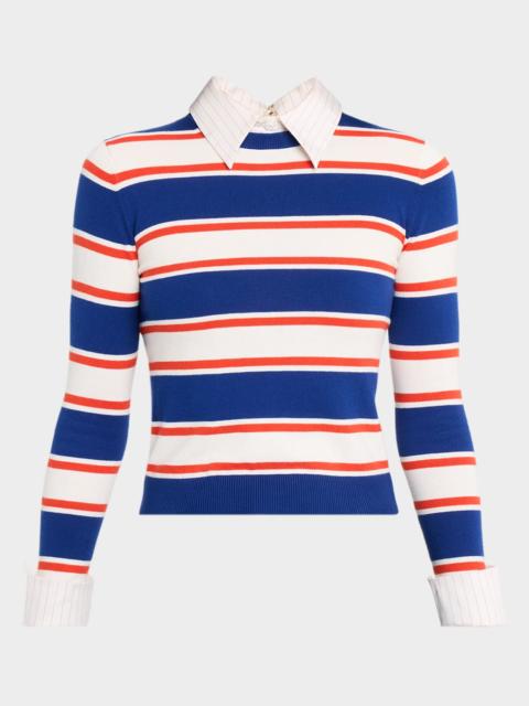 Porla Striped Collared Sweater