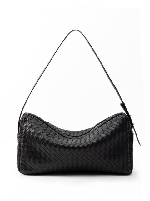 Trousse Large Woven Leather Black
