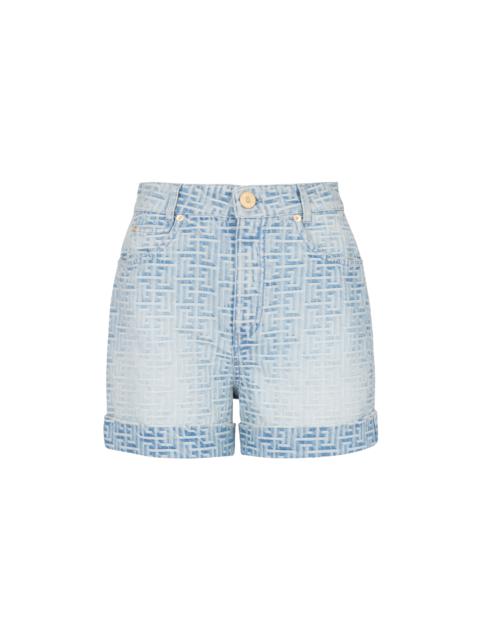 Monogram denim short