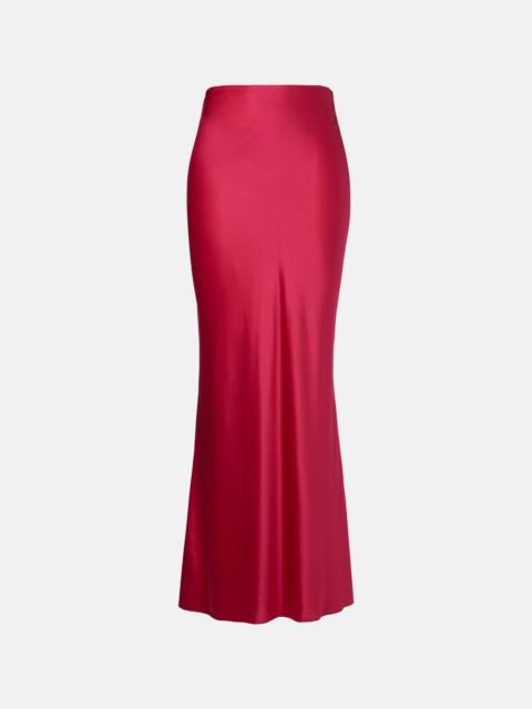 Bias silk satin maxi skirt