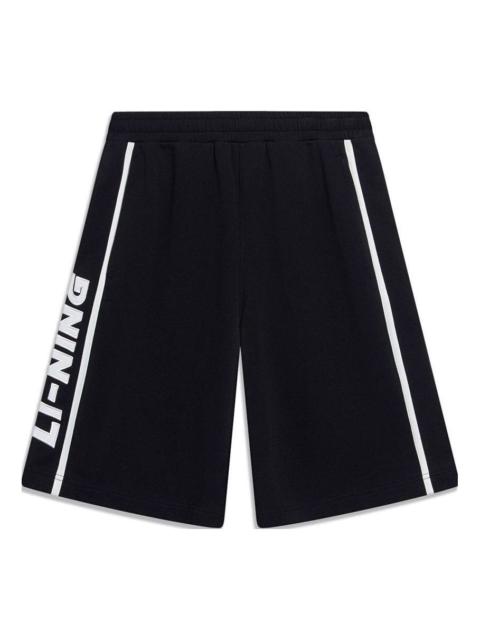 Li-Ning Stripe Embroidered Logo Shorts 'Black' AKST601-2