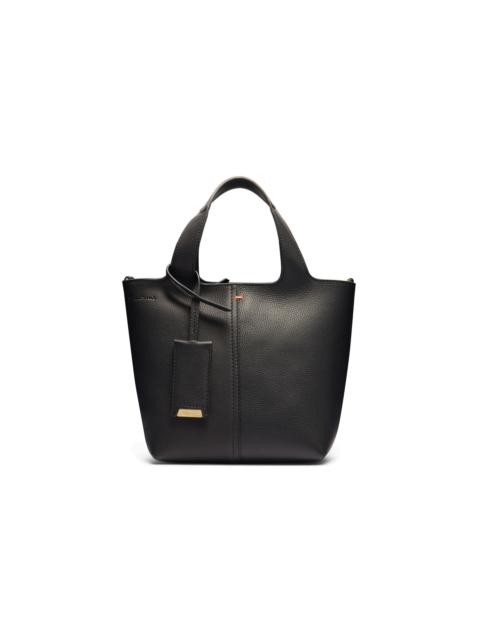 Black tumbled leather handbag