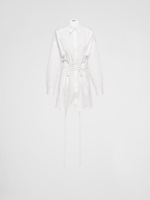 Printed poplin mini-dress