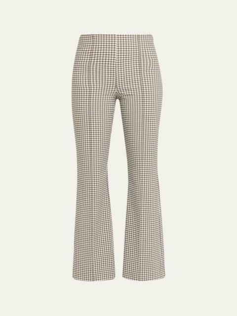 Niki Gingham Mid-Rise Crop Flare Pants