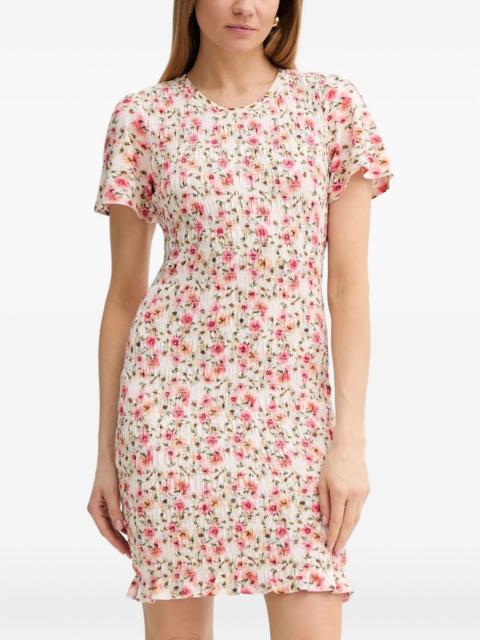 floral smocked midi dress