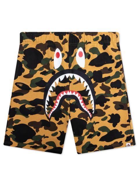 1ST CAMO SHARK REGULAR FIT SWEAT SHORTS - YELLOW