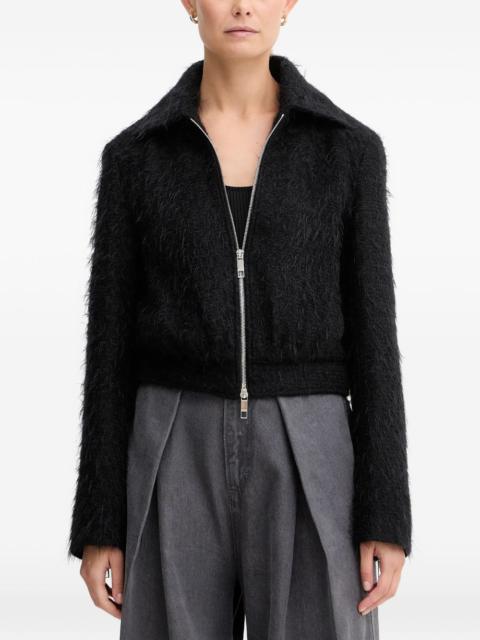 zip fastening cropped jacket