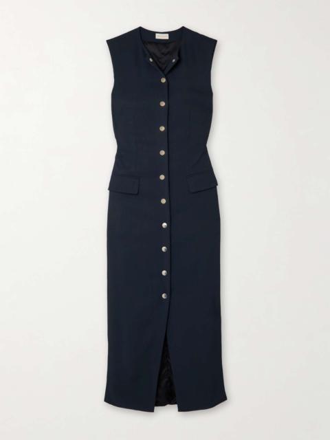 Twill midi dress Navy