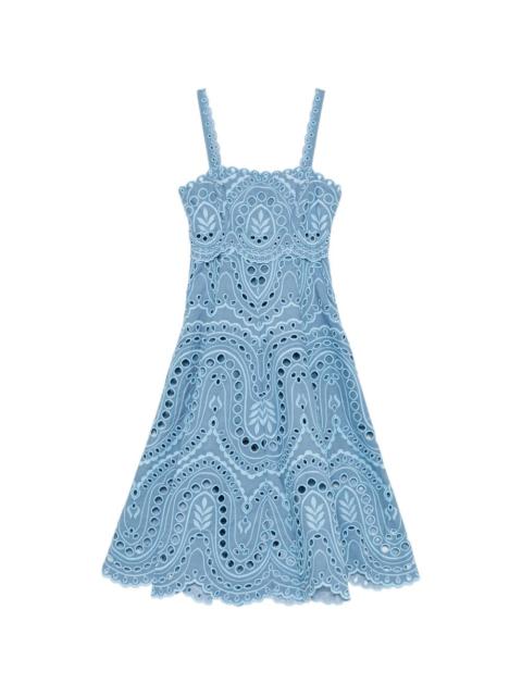 Glimmer scalloped-hem midi dress