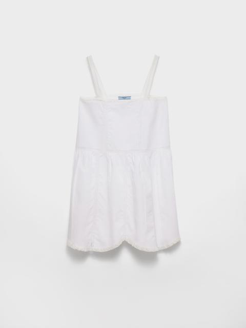 Embroidered vintage-look fabric mini-dress