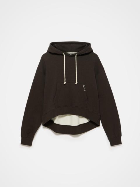 WOMENS CURVED HEM HOODIE IN DARK BROWN MELANGE