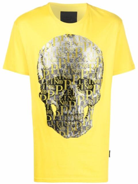 beaded logo-skull T-shirt