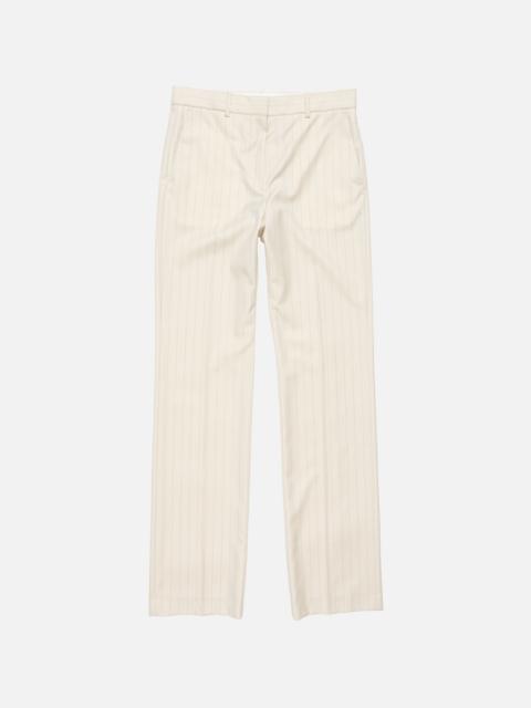 Wool pinstripe trousers - Cream beige